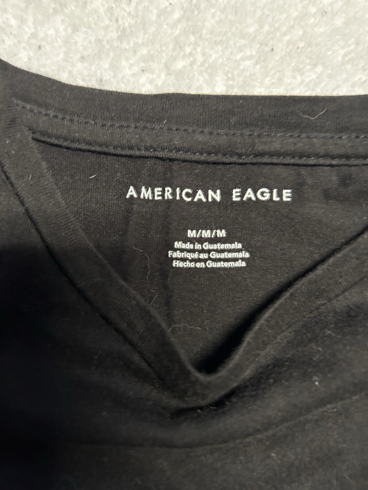 American Eagle Black Basic Tee Size M Excellent - image 2