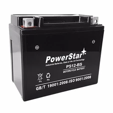 Replacement for Motobatt MBTX12U - 12 Volt YTX12-BS AGM Motorcycle Battery