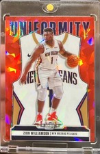 2020-21 Optic Contenders Zion Williamson Uniformity Red Cracked Ice Prizm #1