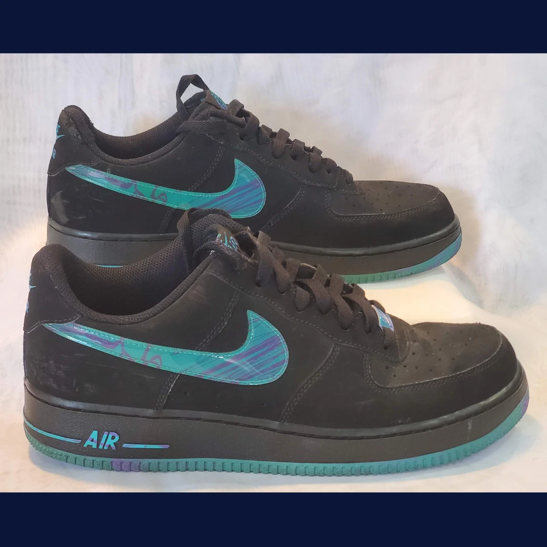 Nike Air Force 1 Low Black/Turbo Green-Purple Venom | eBay