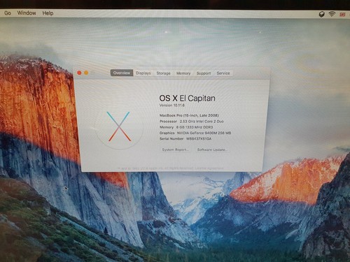 MACBOOK PRO A1286 15.4 SCREEN 8GB MEMORY 500GB HARD DRIVE EL CAPITAN - Picture 2 of 10