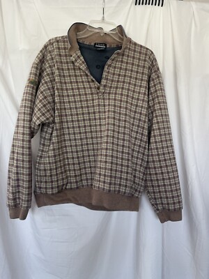 Vintage Etonic Gore Windstopper Golf Pullover Windshirt Jacket Large Plaid