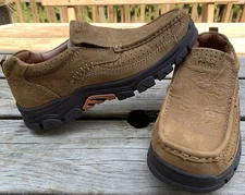 CAMEL CROWN Camel Brown Loafers Slip On Leather Casual Walking comfort Shoes 9 M