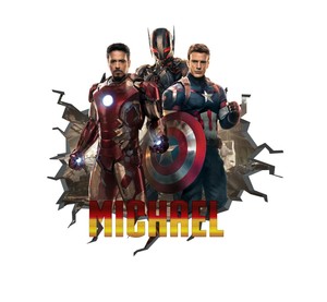 Personalised Any Name Avengers Wall Decal 3D Sticker Vinyl Room Bedroom Gift 11