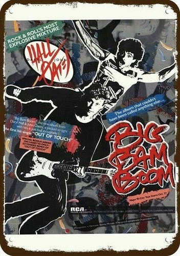 Panneau Métal Hall & Oates Big Bam Boom Tour 1984 - Fiero - 8x12"