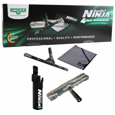 Unger Premium Ergo Tec Ninja AKN12 Glasreinigungsset 4 in 1 Neu Fensterwischset