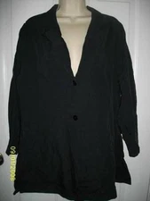 NWT FIELD MANOR Navy Blue 2 button Rayon Polyester Summer Jacket Top Women 8