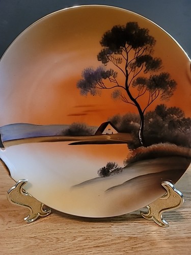 Vintage painted Noritake Tree in the Meadow Plate Made In Japan 9 1/2" - Picture 2 of 5