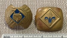 2 Vintage CUB SCOUT NECKERCHIEF SLIDES BSA Wolf Webelos BOY SCOUT Program Camp