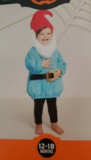 Plush Gnome Costume Infant Baby 12-18M Halloween Pullover Hat Beard Hyde Eek