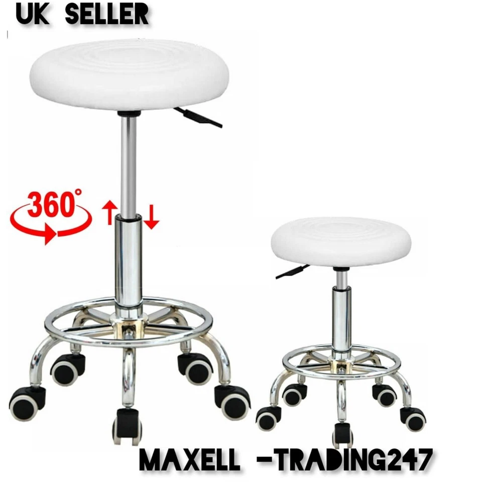 Swivel Adjustable Height Breakfast Stool Faux Leather Kitchen Gas Lift Chair - Image 3 of 4