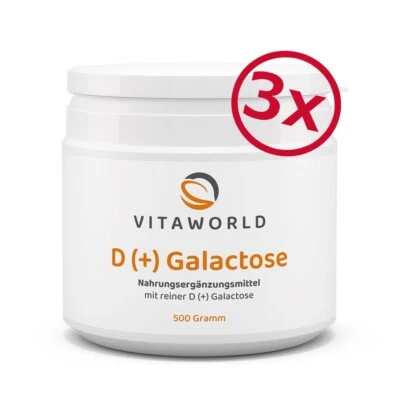 Vita World Confezione da 3 D(+) Galattosio 3 x 500g Hochrein (99,5%) Made in Germany
