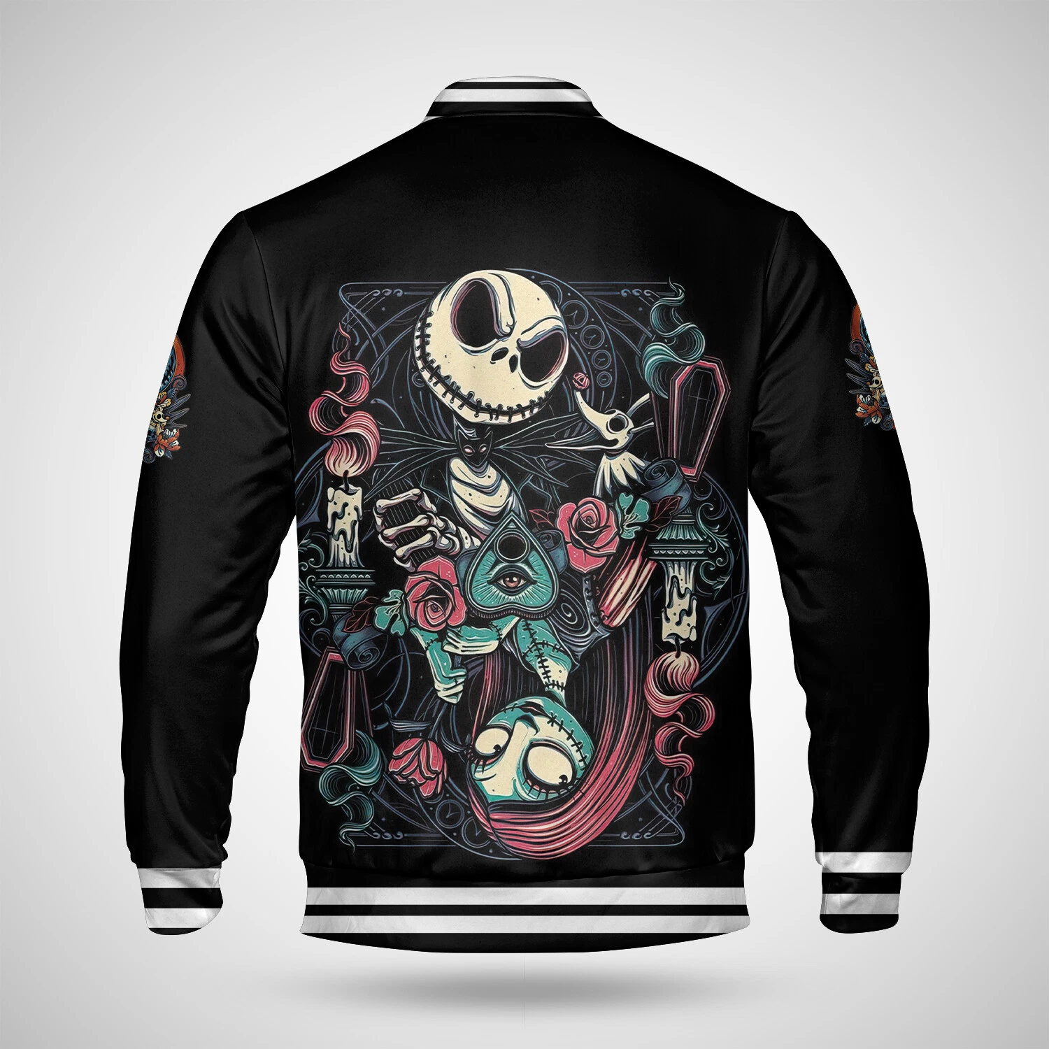 Personalized Horror Jack Skellington Nightmare Before Christmas Baseball Jacket
