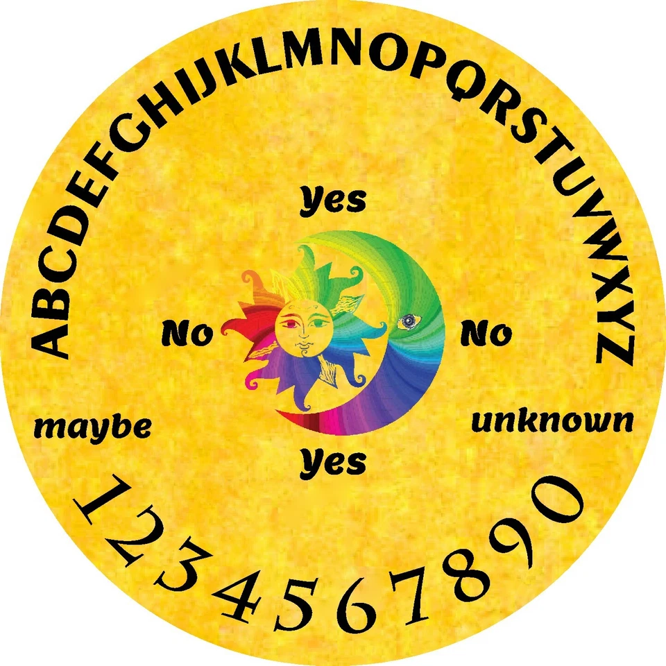 5" Pendulum Board - Dowsing Divination Message Board "Rainbow Sun"