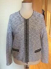 Riani Jacket Size 18 Bnwt Cream Black Silver Striped Rrp £255 Now £89