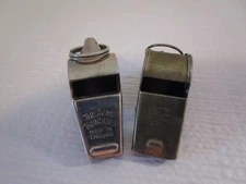 Vintage ACME THUNDERER Brass WHISTLE Made In England, Cork Ball & Taiwan Whistle