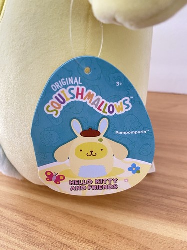 POMPOMPURIN Squishmallows Sanrio Plush Hello Kitty & Friends Bunny Ears 8" - Afbeelding 4 van 5