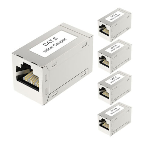 5pcs RJ45 Cat6 PoE Female to Female Coupler Shielded Ethernet Cable Extender - Afbeelding 1 van 11