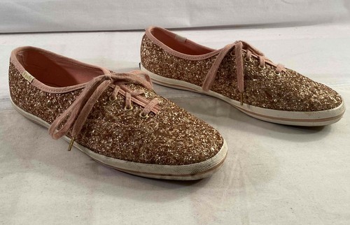 kate spade rose gold glitter keds