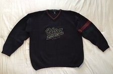 Preowned Gant Hand Framed 100 Cotton V Neck Pullover Sweater  USA Logo  XL