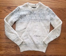 Vintage Eddie Bauer Wool Knit Sweater Youth Size S/M Winter Fair Isle Holiday