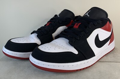 Nike Air Jordan Retro 1 Low Black Toe 2019 White Black Red  display picture 3