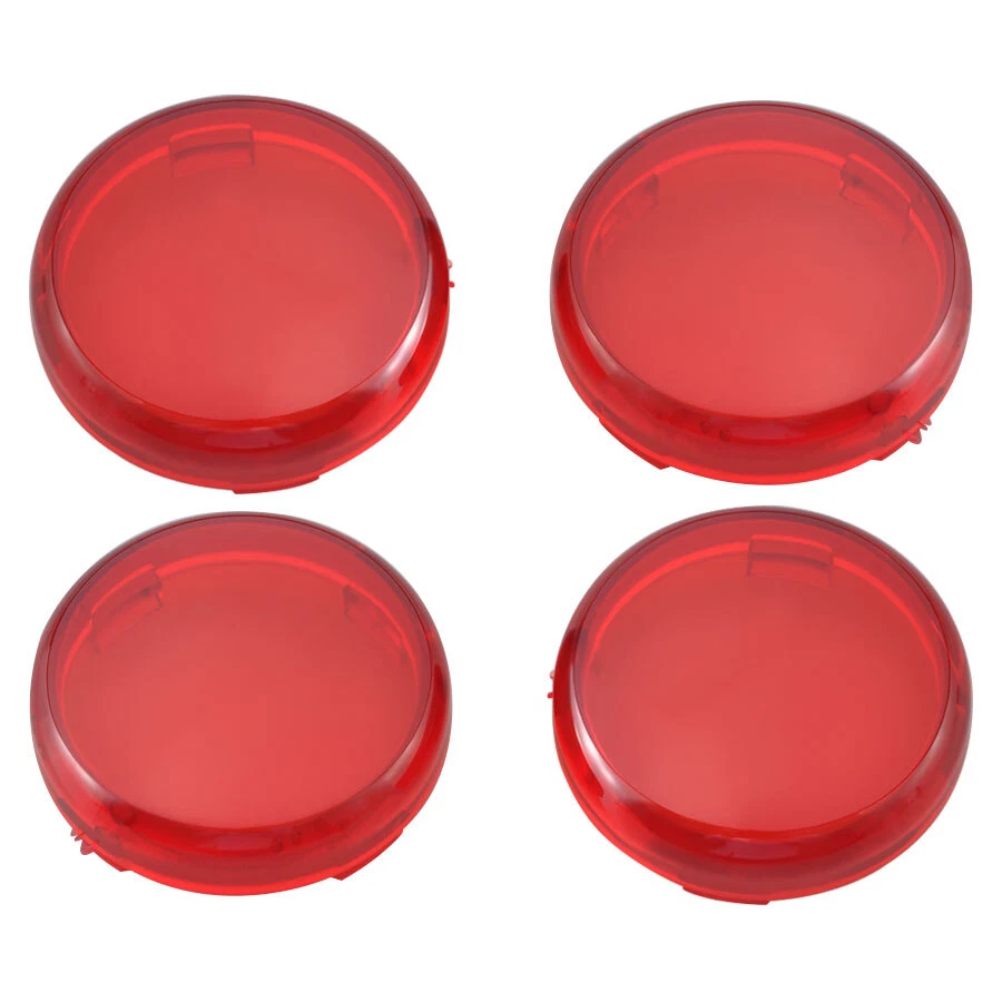 4x Cubiertas Len de luz de giro rojas aptas para Harley Sportster 883 72 Softail Dyna Foto 2 de 4