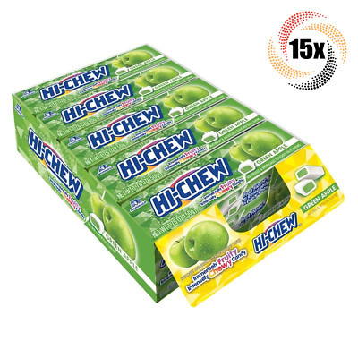 Full Box 15x Sticks Morinaga Hi-Chew Green Apple Chewy Fruit Chews | 1.76oz