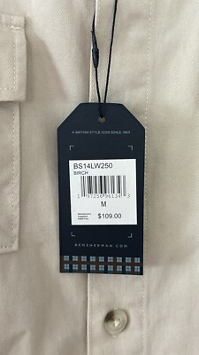 ユウ NWT Ben Sherman Long-Sleeve Button-Up Brown Shirt Birch (off White