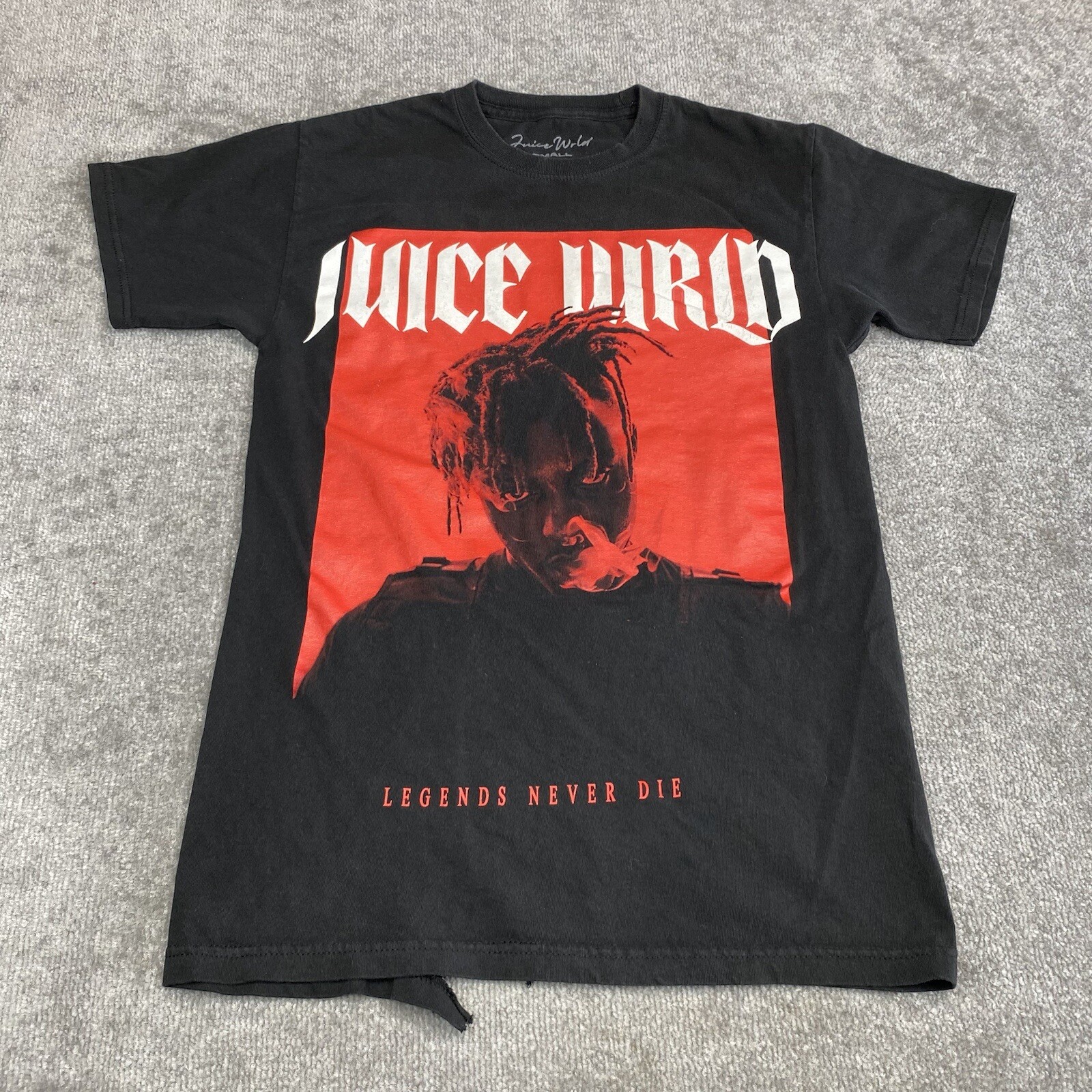 ALTRA Juice Wrld camicia uomo piccola nera stampa grafica girocollo maglietta rapper musica RIP