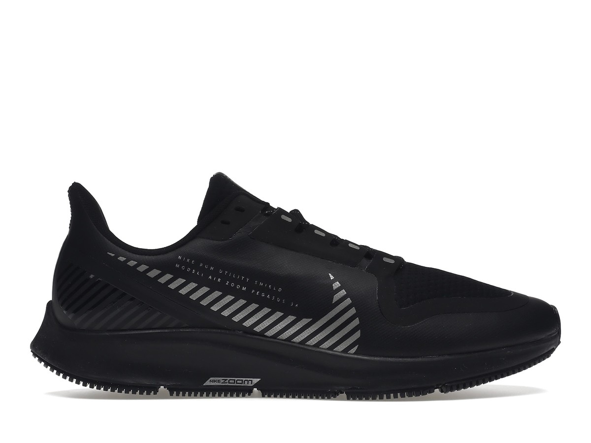NIKE - Nike Air Zoom Pegasus 36 Shield Black 防水 Nike Mens Air Zoom Pegasus 36 SHIELD Black/Black-Metallic