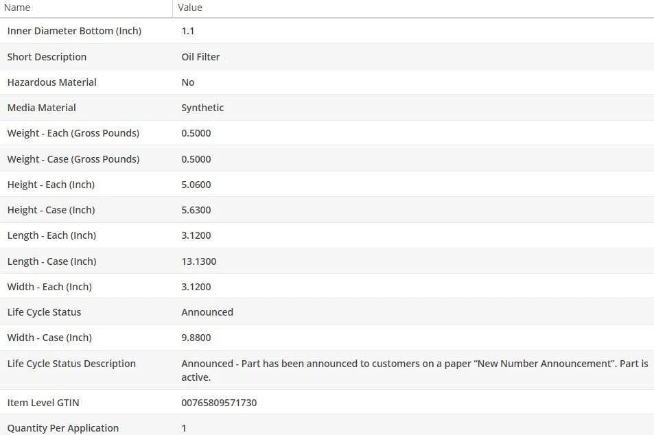 Filtro de aceite tipo OEM WIX para LEXUS GS450H 2007-2011 V6-3,5 L Foto 4 de 4