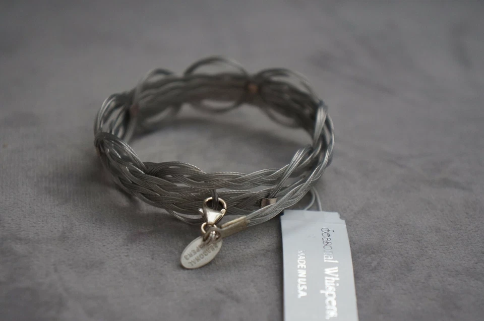 NUEVO Collar gargantilla pulsera acero inoxidable plata susurros de temporada Foto 3 de 4