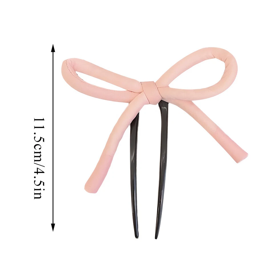 Hand Tied Bow U Shaped Hair Stick for Women Hairpin Hair Fork Hairstyle Tool § - Image 2 of 4