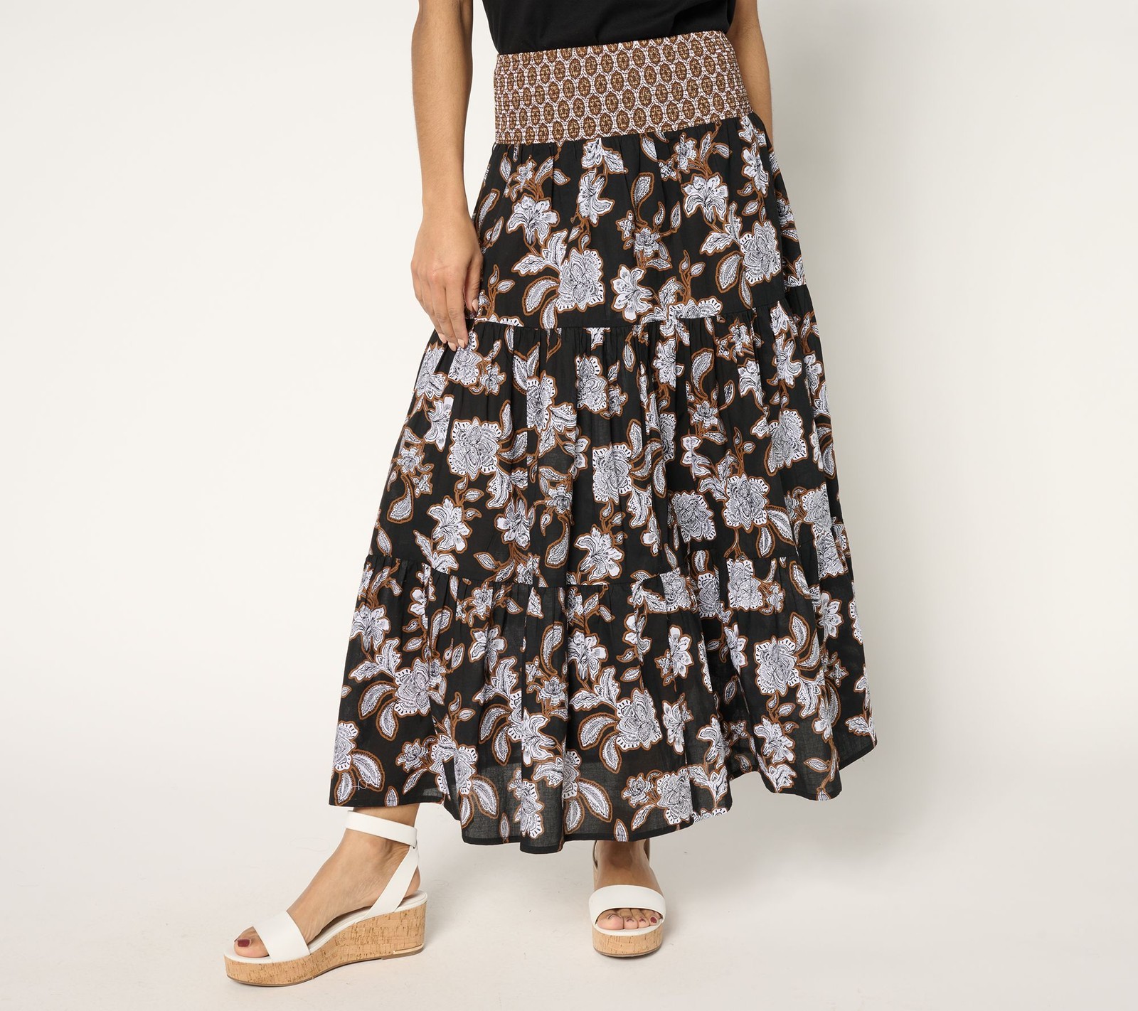 Susan Graver Women's Skirt Sz XS PURE Regular Printed Multi-colored A684111