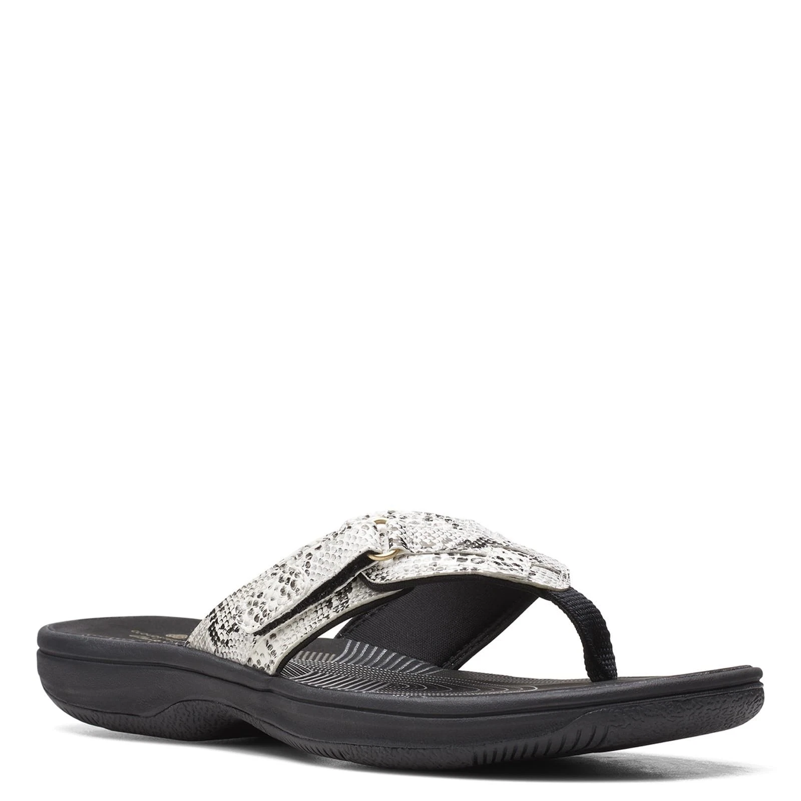 Clarks Infradito Donna Breeze Mare Nero Bianco Snake Sintetico 10