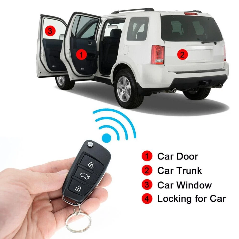 Car Remote Central Kit Door Lock Locking Keyless Entry System DC 12V - Image 2 of 4
