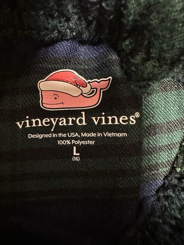 Vineyard Vines Holiday Pajama Lounge Pants Youth Large Green Plaid Christmas - Picture 2 of 6