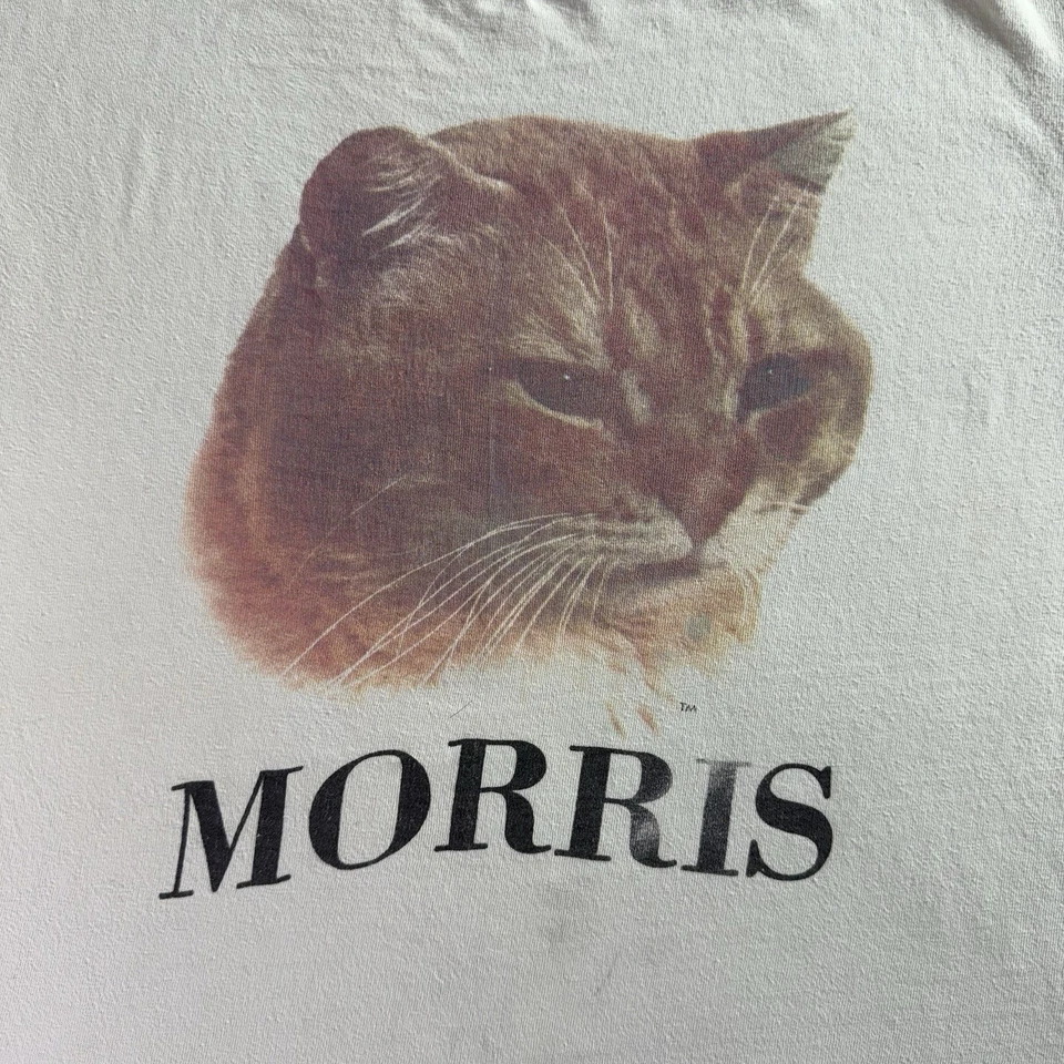 Camiseta De Colección Años 80 Morris The Cat 9 Lives Promo Puntada Única BVD 100% Algodón S Foto 2 de 4
