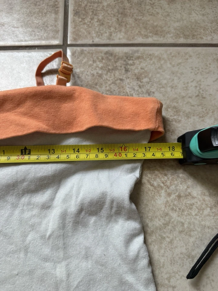 Top Plegable De Colección TrashyY2k Mcbling Gyaru Naranja y Blanco Talla Mediana Foto 4 de 4