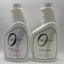 Zero Odor Pet Odor Eliminator + Litter Spray & Odor Eliminator 2 Pck | NEW
