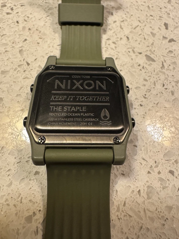 NIXON STAPLE Quartz Men's Watch Black Dial Digital Rubber Band Square From Japan - image 3 of 4
