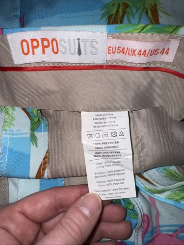 Opposuits Flaminguy Short Sleeve Suit Jacket & Shorts Suit Sz 44 Flamingos - Picture 18 of 18