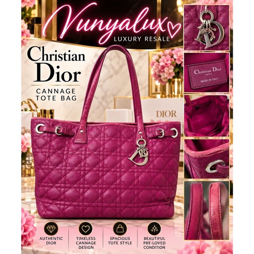 Christian Dior Pink Cannage Tote