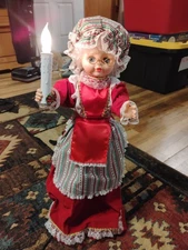 VTG Santa’s Best Mrs. Claus 24” Animatronic Doll w Lighted Candle Works