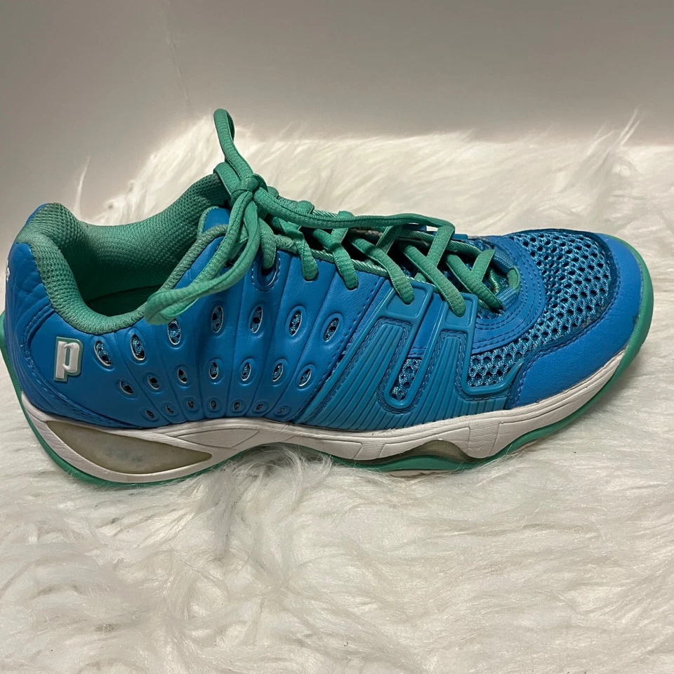 Prince T22 Women's Tennis Shoe Size 7 1/2 Blue/Aqua/White - Image 4 of 4