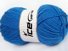 Blue Merino Gold 66541 Ice Yarns Sport Weight Wool Acrylic Blend 100gr 437yds