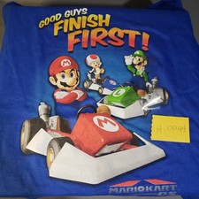 2009 Nintendo DS Mario Kart Blue Short Sleeve T Shirt 100 Cotton Boys Size 7