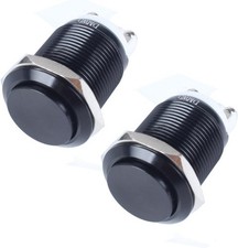 19mm Latching Metal Waterproof Push Button Switch ON Off 3/4 Hole 12V 24V Black