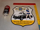 VINTAGE 1952 CHEVROLET WOMAN👵CHEVY BOWTIE GASOLINE OIL PORCELAIN METAL CAR SIGN
